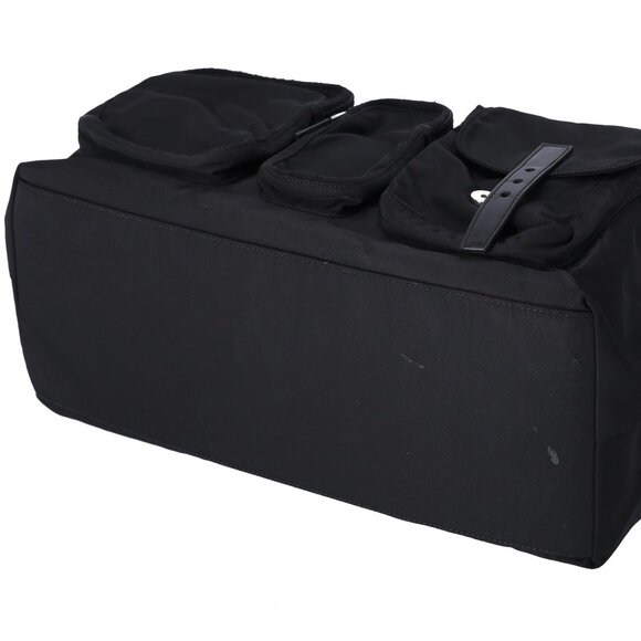 PRADA Triangle Logo Nylon Tote Black Leather - Picture 8 of 10